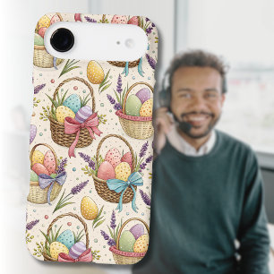 Wicker Basket Easter Eggs with Lavender