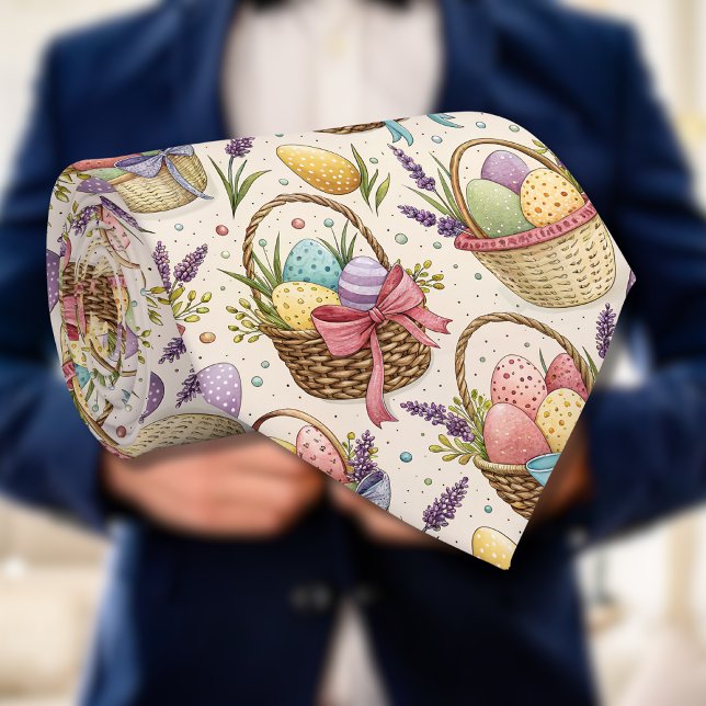 Wicker Basket Easter Eggs with Lavender Tie (Creator Uploaded)