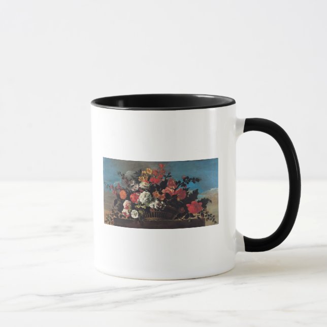 Wicker Basket of Flowers Mug (Right)