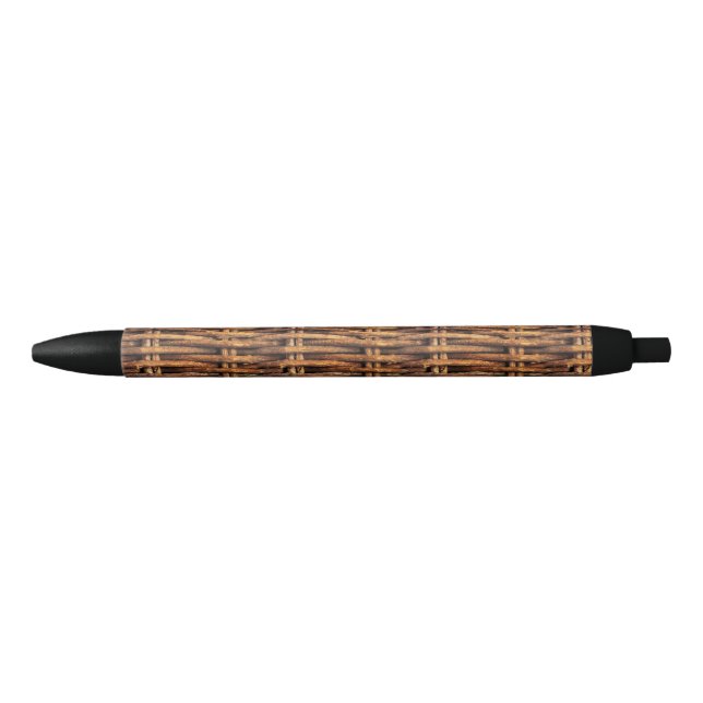 Wicker Basket Pattern Black Ink Pen (Front)