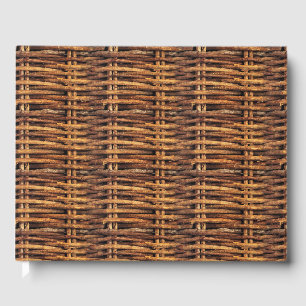 Wicker Basket Pattern Guest Book