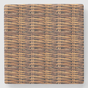 Wicker Basket Pattern Stone Coaster