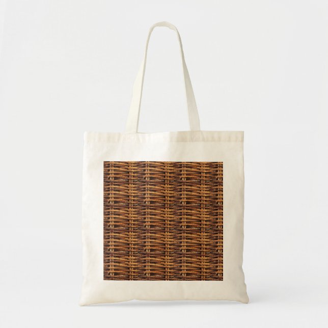 Wicker Basket Pattern Tote Bag (Front)