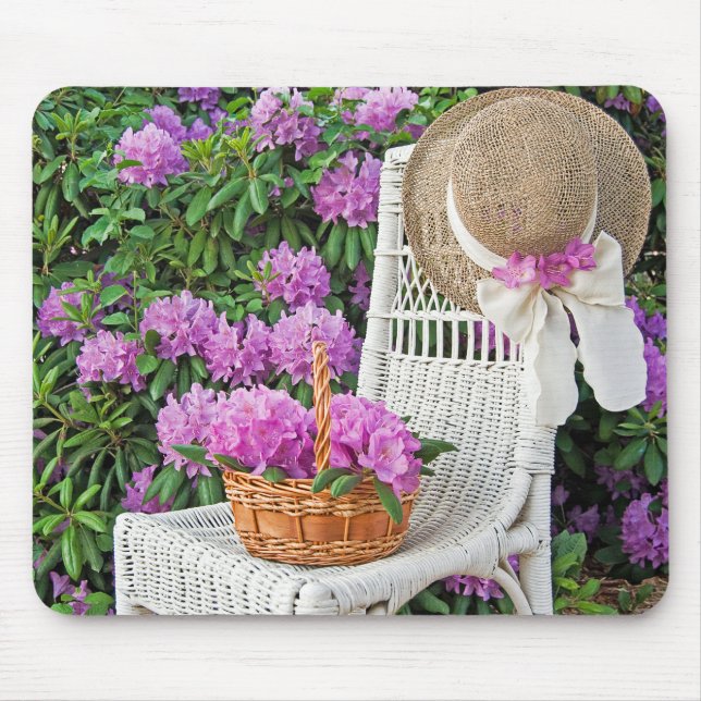 wicker chair in azalea garden mouse pad (Front)