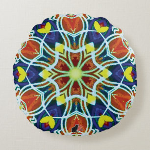 Wicker Kaleidoscope Round Cushion