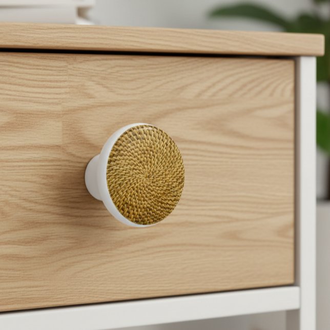 Wicker Rattan Boho  Ceramic Knob (Creator Uploaded)