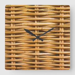 Wicker Square Wall Clock