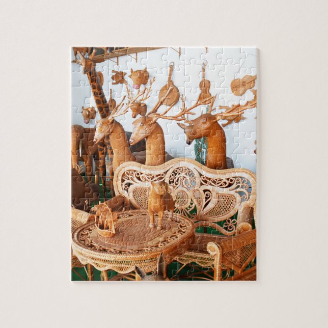 Wickerwork animals and furniture jigsaw puzzle (Vertical)
