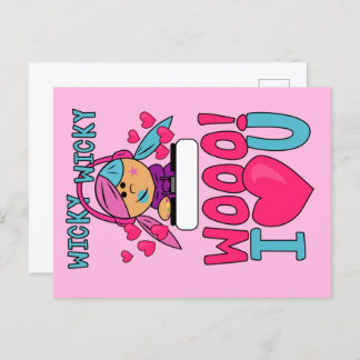 Wicky Woo I Love You Valentines Day Postcard