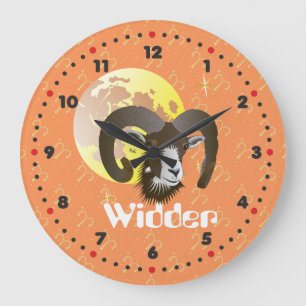 Widder 21. März bis 20. April Uhr Large Clock
