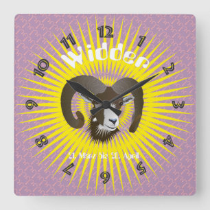 Widder 21. März bis 20. April Uhr Square Wall Clock