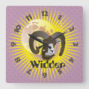 Widder 21. März bis 20. April Uhr Square Wall Clock