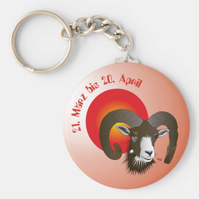 Widder - Sternbild Schlüsselanhänger Key Ring (Front)