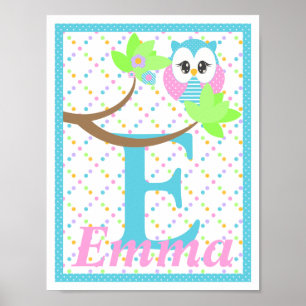 Widdle Owl Custom Letter-Name Print 2