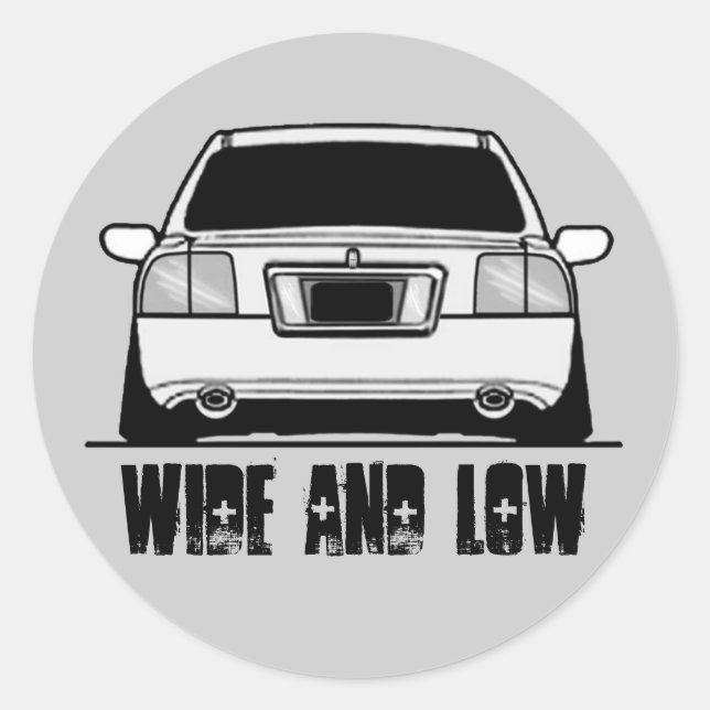 Wide and Low centre cap decal Classic Round Sticker (Front)