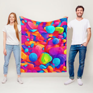 Wide-Angle Colourful Abstracts Art Fleece Blanket