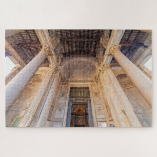 Wide angle view of Pantheon entry, Rome, Italy Jigsaw Puzzle