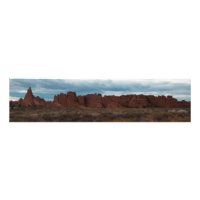 Wide angle view of Red Sandstone rocky outcrop