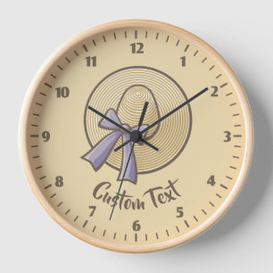 Wide Brimmed Hat Beige Clock