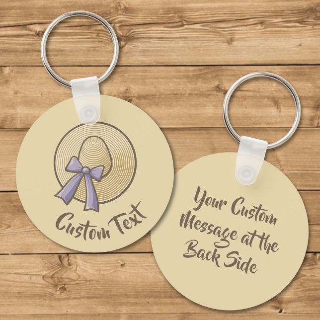 Wide Brimmed Hat Beige Key Ring (Creator Uploaded)