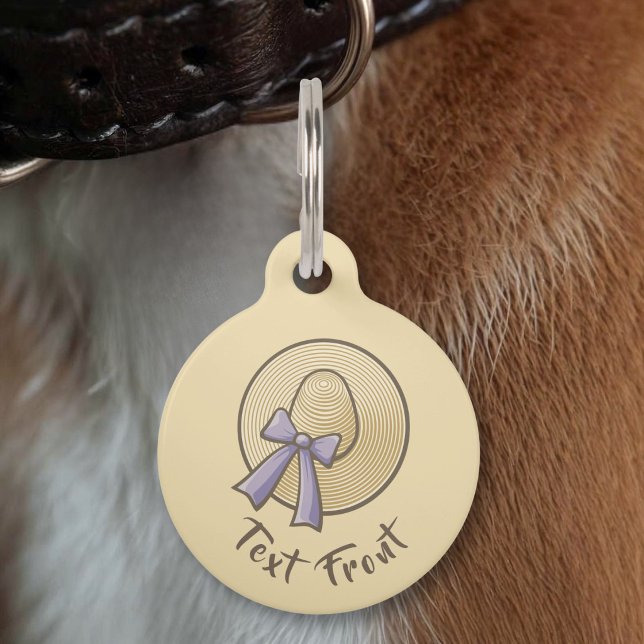 Wide Brimmed Hat Beige Pet Tag (Creator Uploaded)