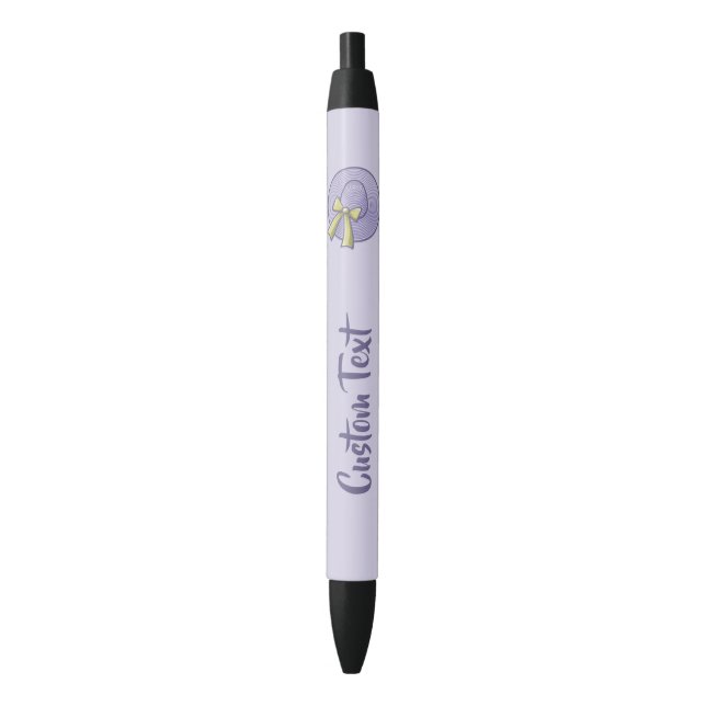Wide Brimmed Hat Lilac Black Ink Pen (Front Vertical)