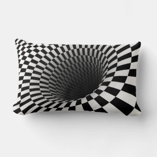 WIDE CHEQUERED VORTEX Optical Illusion Lumbar Cushion