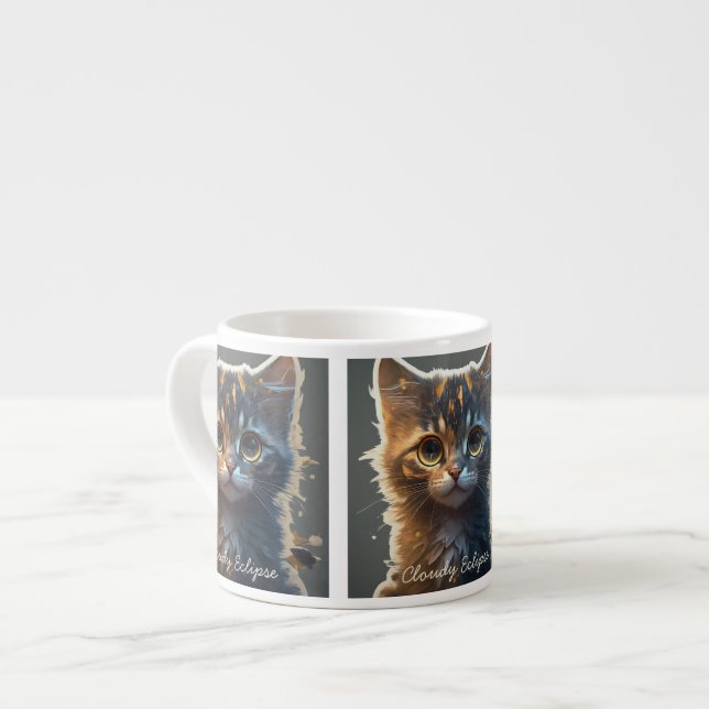 Wide Eye Tortoiseshell Kitten Speciality Mug (Front Left)