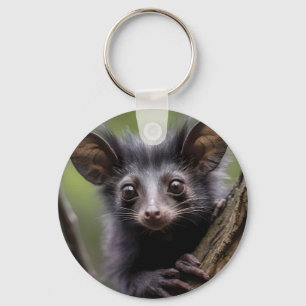 "Wide-Eyed Aye-Aye in a Tree" Key Ring