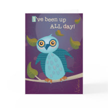 Wide-Eyed Owl in Moonlight Greeting Card