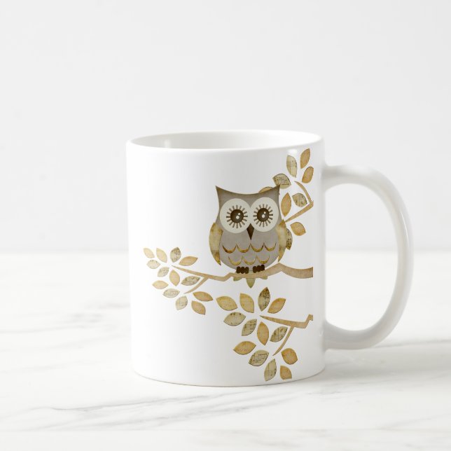Wide Eyes Owl in Tree Coffee Mug (Right)