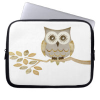Wide Eyes Owl in Tree Electronics Bag