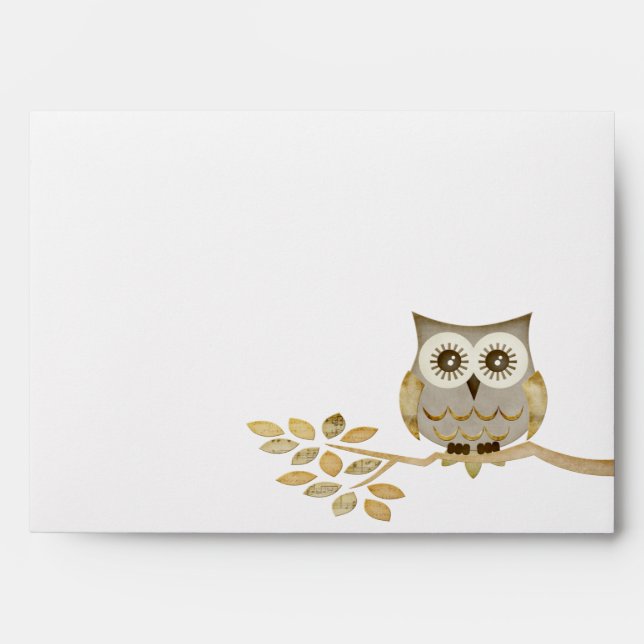 Wide Eyes Owl in Tree Envelope (Front)