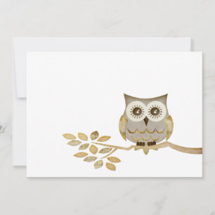 Wide Eyes Owl in Tree Invitation