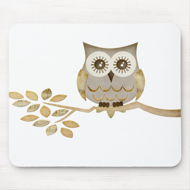 Wide Eyes Owl in Tree Mousepad (Front)