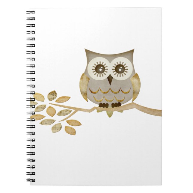 Wide Eyes Owl in Tree Notebook (Front)