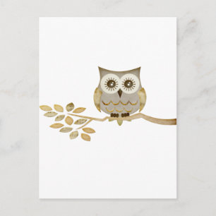 Wide Eyes Owl in Tree Postcard