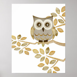Wide Eyes Owl in Tree Poster