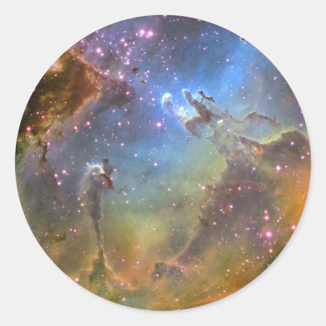 Wide-Field Image of the Eagle Nebula Classic Round Sticker (Front)