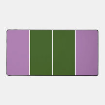 Wide Forest Green Vertical Stripes On Lavender