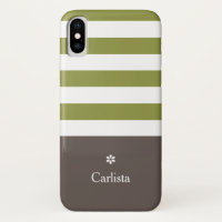 Wide Green Horizontal Stripes Brown Name Daisy