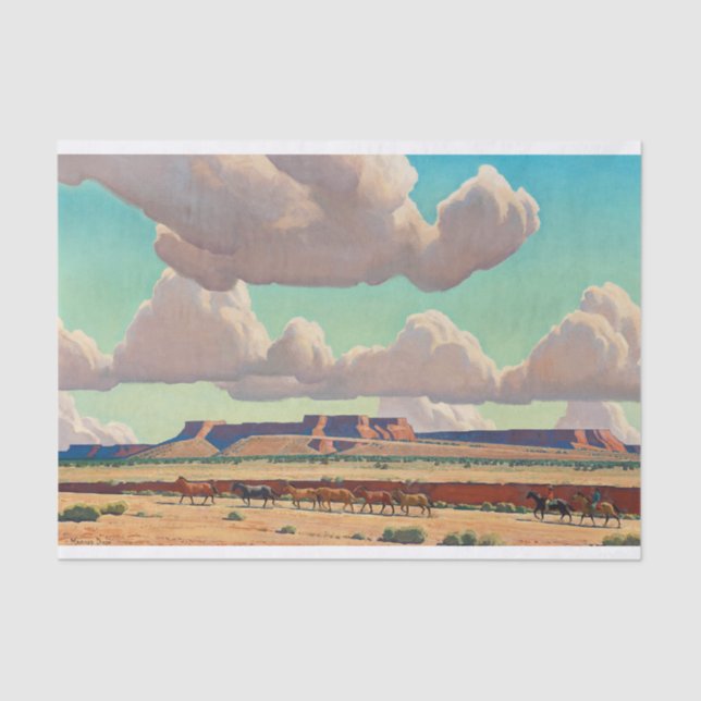 Wide Lands of the Navajo by Maynard Dixon  Tissue Paper (Front)