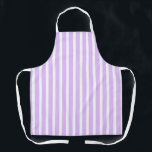 Wide Lavender White Stripes Apron<br><div class="desc">Size: All-Over Print Apron, Medium 26"x30" Whether you are cooking at home, hosting a summer BBQ, or creating arts & crafts- do so in style with our fully customisable aprons! Made of a top quality polyester, our fully sublimation designs will definitely make a great impression on your guests. Available in...</div>