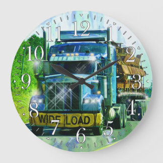 WIDE LOAD Freight Truck Haulage Trucker Wall Clock