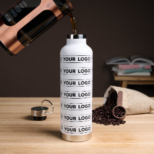 Wide Logo Repeat Pattern Water Bottle
