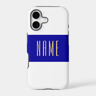 Wide Nautical Navy Blue White Stripes Your Text