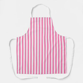 Wide Pink White Stripes Apron