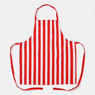 Wide Red White Stripes Apron