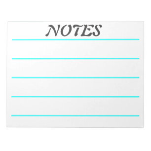 Wide Rule Turquoise Lined Note Paper
