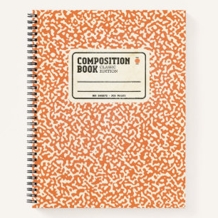 Wide Ruled Orange Composition Notebook